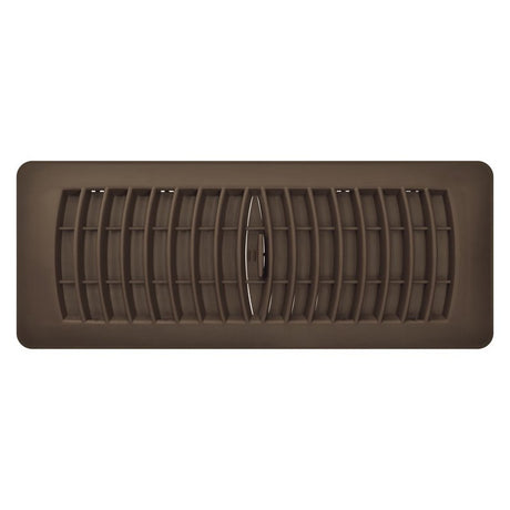 Imperial RG1460 Louvered Design Floor Register, 12 in L, 4 in W, Polystyrene, Brown