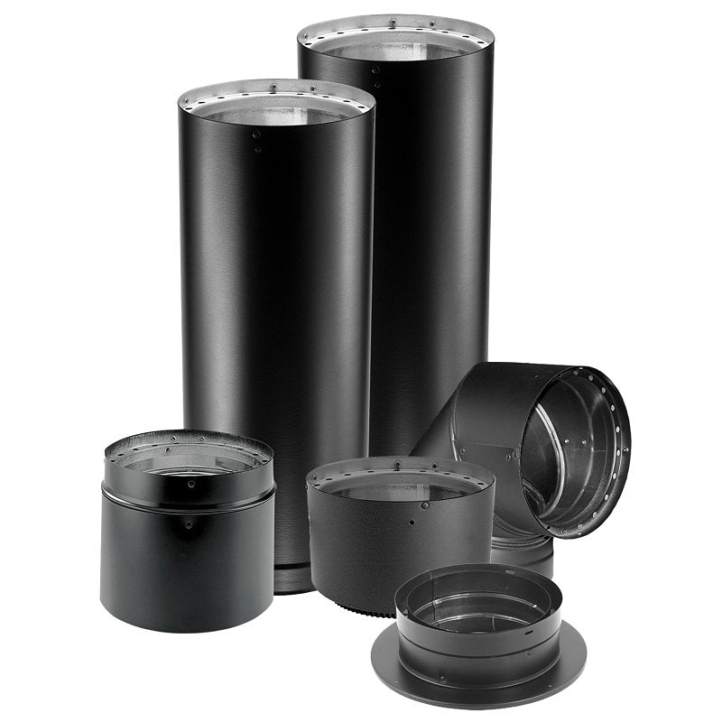 DuraVent DVL Series 6DVL-KDLU Universal Stove Pipe Kit, Stainless Steel, Black