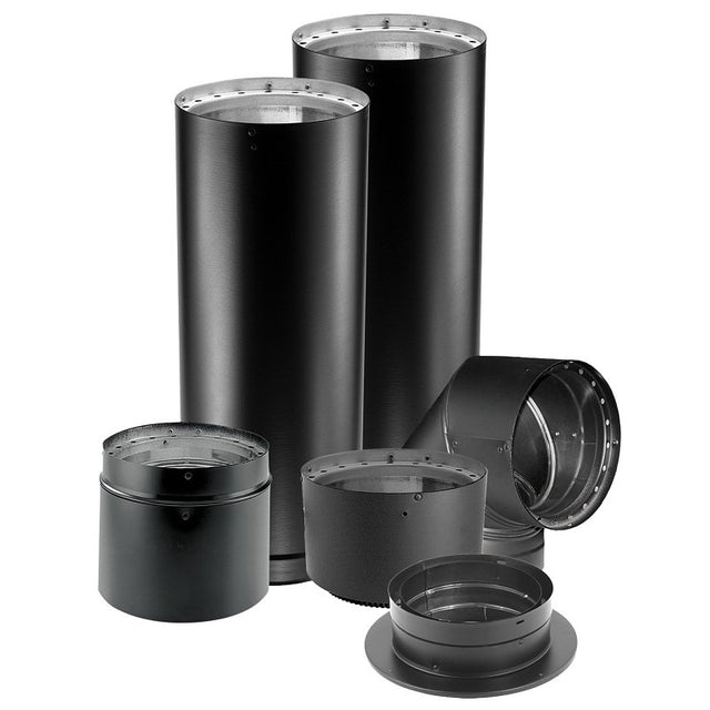 DuraVent DVL Series 6DVL-KDLU Universal Stove Pipe Kit, Stainless Steel, Black