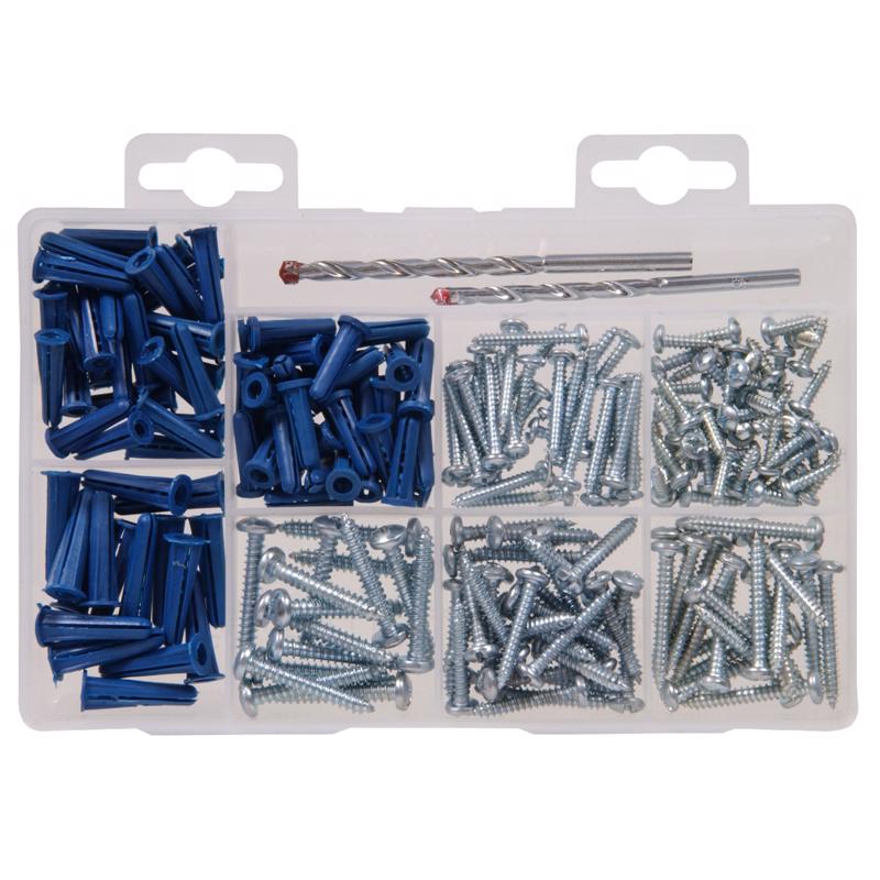 HILLMAN Assorted in. D X Assorted in. L Plastic/Stainless Steel Pan Head Anchor Kit 213 pk, Pack of 6