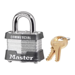 Master Lock 1-5/16 in. H X 1-9/16 in. W Laminated Steel 4-Pin Cylinder Exterior Padlock, Pack of 6