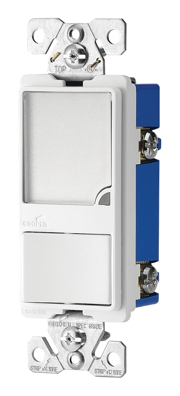 Eaton Cooper Wiring Patrol Series 7738W-K Night Light, 4.19 in L x 1.3 in W x 1.08 in D Dimensions, 15 A, White Light