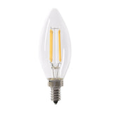 Feit Electric CTC40/950CA/FIL/6 LED Bulb, Decorative, 300 Lumens, 3.3 W, B10 Lamp, 40 W Equivalent, E12 Lamp Base, Clear
