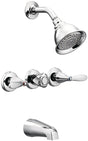 Moen Adler Series 82663 Tub and Shower Faucet, 1.75 gpm Showerhead, Diverter Tub Spout, 3-Handle, Metal, Chrome-Plated