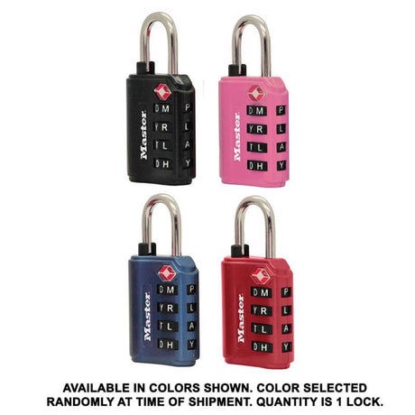 Master Lock 1-5/32 in. H X 1 3/8 in. W Steel 4-Dial Combination Luggage Lock