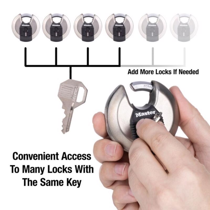 Master Lock Magnum 1-1/2 in. H X 2-3/4 in. W Stainless Steel Ball Bearing Locking Shrouded Padlock