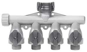 Gilmour 800414-1001 Shut-Off Valve, 3/4 in, GHT, 4 -Port/Way, 60 psi Pressure, Polymer Body