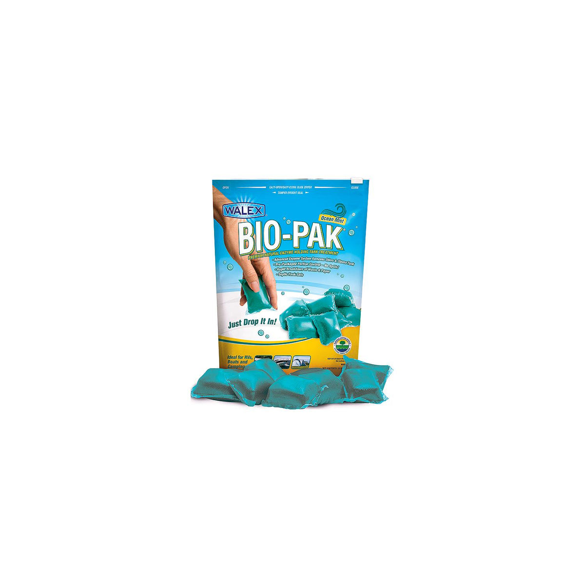 Walex BIOOCEANBG Porta-Pak Ocean Mist Holding Tank Deodorizer, 10/Pk