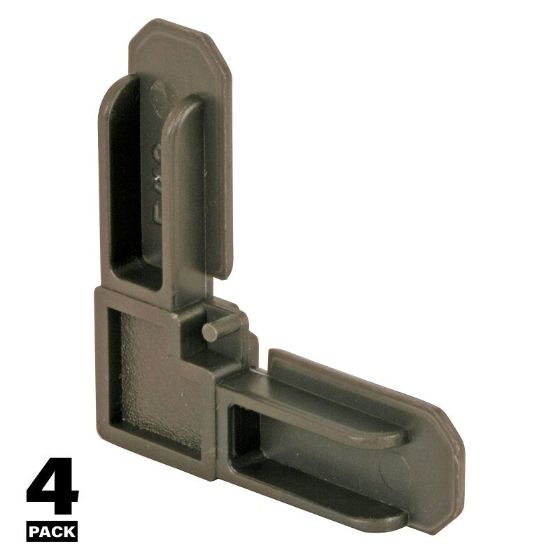 Make-2-Fit PL 7728 Square Cut Screen Frame Corner, Plastic, Bronze, For: Square-Cut Ends of 5/16 Aluminum Screen Frame