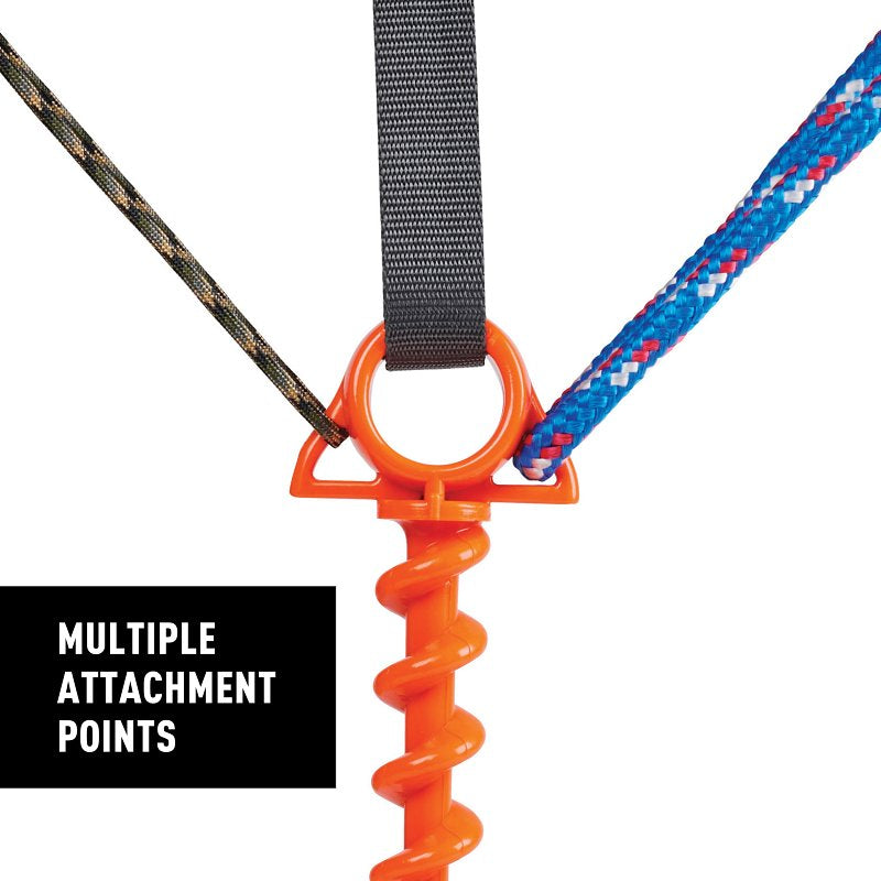 Nite Ize Orange Screw Series OSL-31-2R3 Ultimate Ground Anchor, Large, Polycarbonate, Orange