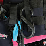 DUAL CARABINER PLASTIC BLK NO6