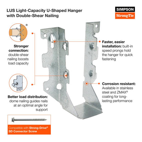 Simpson Strong-Tie 4.75 in. H X 1.56 in. W 18 Ga. Galvanized Steel Joist Hanger