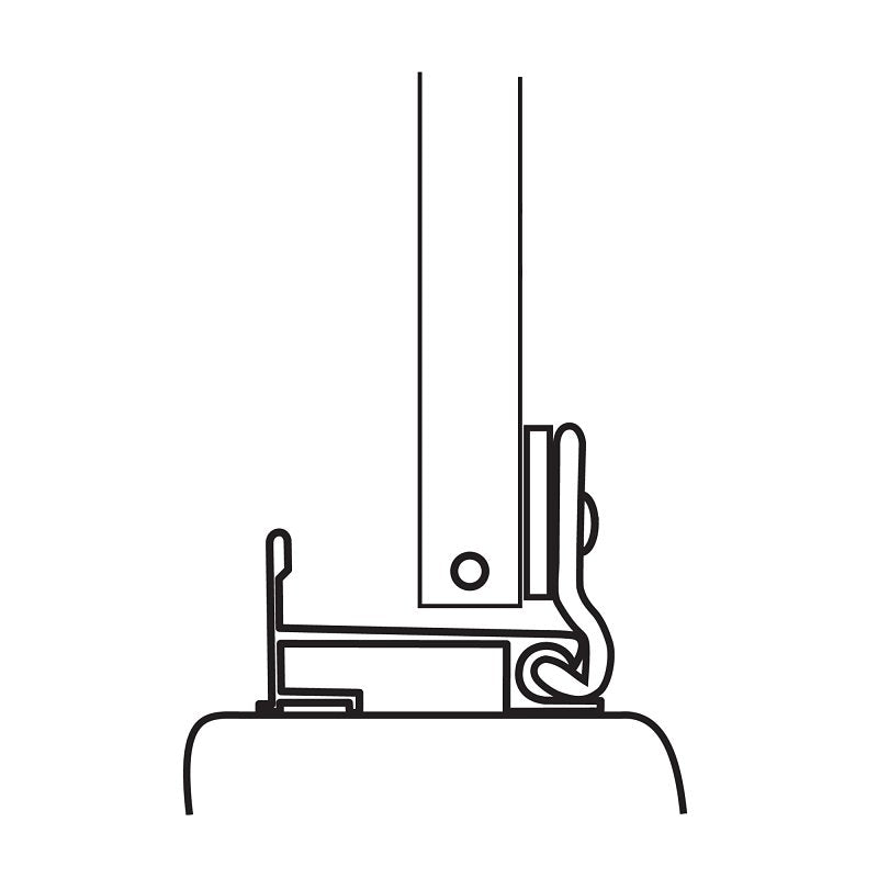 Prime-Line M 6191 Bottom Hook Guide, Plastic, Gray, For: Keystone Shower/Tub Door Enclosures