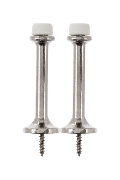 Ace Metal Satin Nickel Silver Rigid Door Stop Mounts to door and wall 1/8 in., Pack of 5