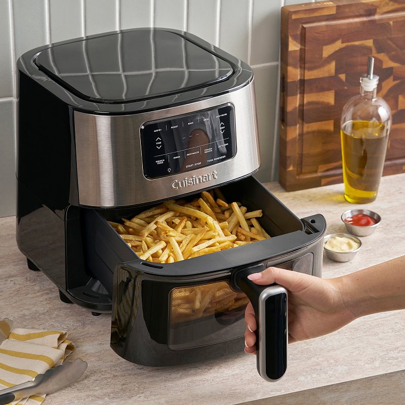Cuisinart AIR-200NAS Basket Air Fryer, 6 qt, 1800 W, Digital Control, Black Stainless