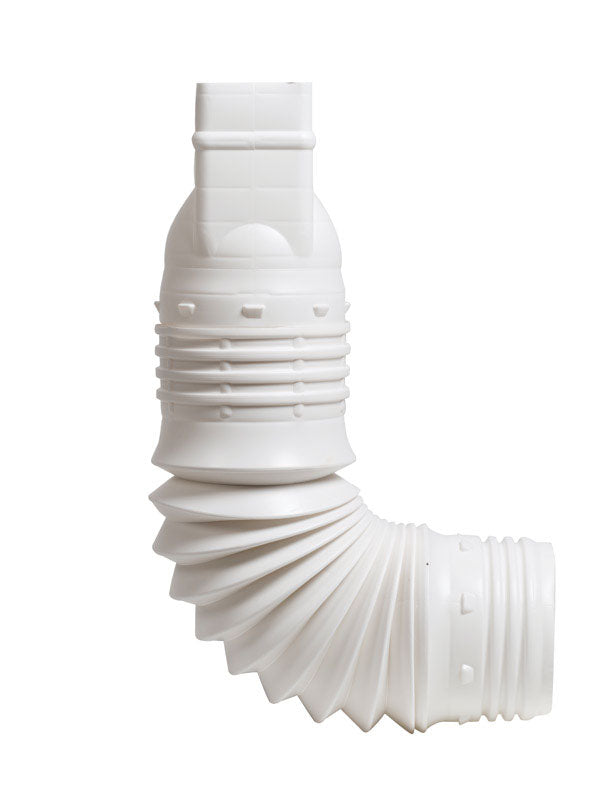 Amerimax Flex-A-Spout 3.75 in. H X 4 in. W X 16 in. L White Vinyl Flexible Downspout Extension