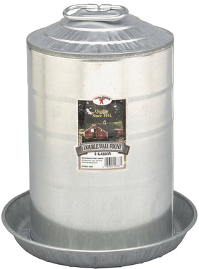 Little Giant 9833 Poultry Fount, 3 gal Capacity, Galvanized Steel, Floor, Ground Mounting, Pack of 2
