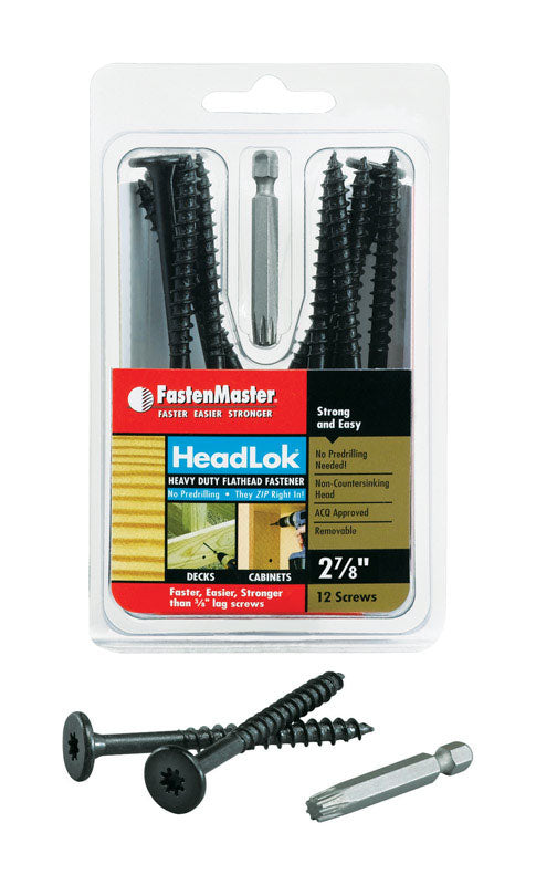 FastenMaster HeadLok No. 10 X 2-7/8 in. L Spider Epoxy Coarse Wood Screws 12 pk