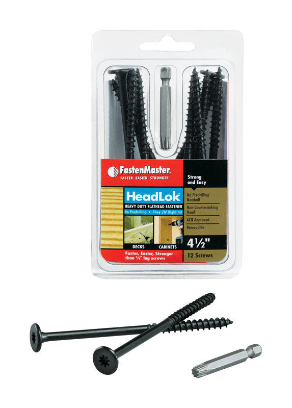 FastenMaster HeadLok No. 10 X 4.5 in. L Star Epoxy Coarse Wood Screws 12 pk