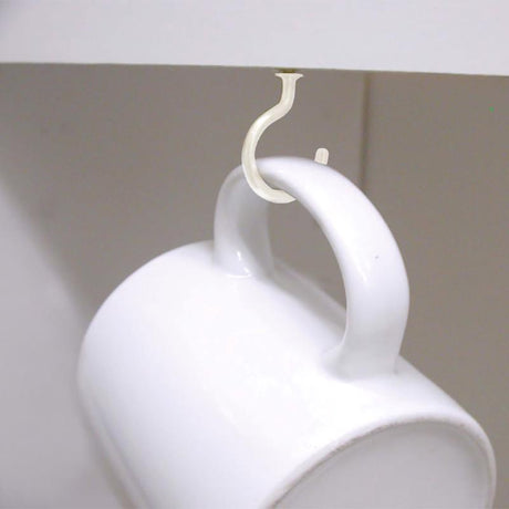 HILLMAN Small Vinyl Coated White Steel 7/8 in. L Hook 1 lb 6 pk, Pack of 10