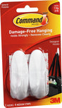 Command 17081-2VP Designer Hook, 3 lb, 4 -Hook, Plastic, White