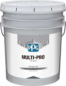 PPG MOPAKO PRO 47-110/05 Interior Paint, Flat, White Pastel, 5 gal, 400 sq-ft Coverage Area