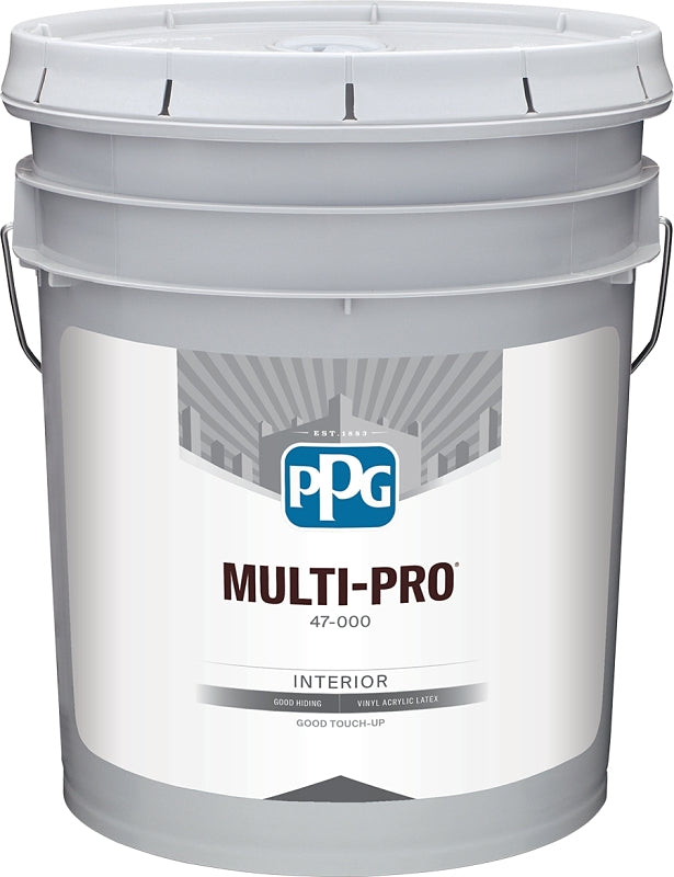 PPG MOPAKO PRO 47-110/05 Interior Paint, Flat, White Pastel, 5 gal, 400 sq-ft Coverage Area