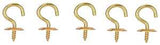 ProSource LR-382-PS Cup Hook, 9/32 in Opening, 2.5 mm Thread, 15/16 in L, Brass, Brass