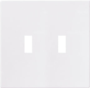 Eaton Wiring Devices PJS2W Wallplate, 4-7/8 in L, 4.94 in W, 2-Gang, Polycarbonate, White, High-Gloss