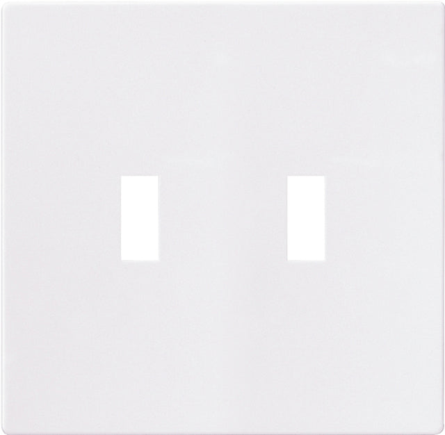 Eaton Wiring Devices PJS2W Wallplate, 4-7/8 in L, 4.94 in W, 2-Gang, Polycarbonate, White, High-Gloss