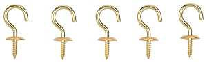 ProSource LR-391-PS Cup Hook, 11/32 in Opening, 3.2 mm Thread, 1-1/4 in L, Brass, Brass