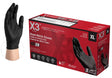 Ammex BX3 Series BX348100 Disposable Gloves, XL, Nitrile, Powder-Free, Black, 9-1/2 in L