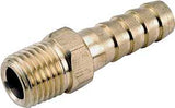 Anderson Metals 129 Series 757001-0604 Hose Adapter, 3/8 in, Barb, 1/4 in, MPT, Brass