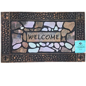 Fanmats 58781 Floor Mat, 30 in L, 18 in W, Pebble Pattern, Rubber Surface, Multi-Color