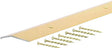 M-D 79079 Carpet Trim, 36 in L, 1-3/8 in W, Fluted Surface, Aluminum, Satin Brass