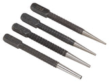 Vulcan JLO-048 Nail Punch Set, 4-Piece, Alloy Steel, Blackened, Black