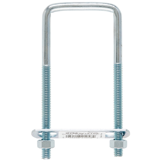 Hampton 5/16 in. X 2 in. W X 4-3/4 in. L Coarse Zinc-Plated Steel Square Bend U Bolt, Pack of 10