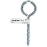 Hampton 3/8 in. X 5 in. L Zinc-Plated Steel Lag Thread Eyebolt Nut Included, Pack of 10