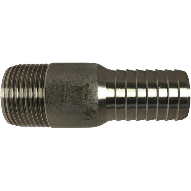 Midland Industries 973928LFBAG Adapter, 1-1/4 in, Hose Barbed, 1-1/4 in, MIP, 150 psi Pressure, Stainless Steel