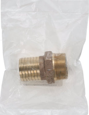 Anderson Metals 973948 Hex Adapter, 1-1/2 in, Barbed x MIP, Bronze, 150 psi Pressure