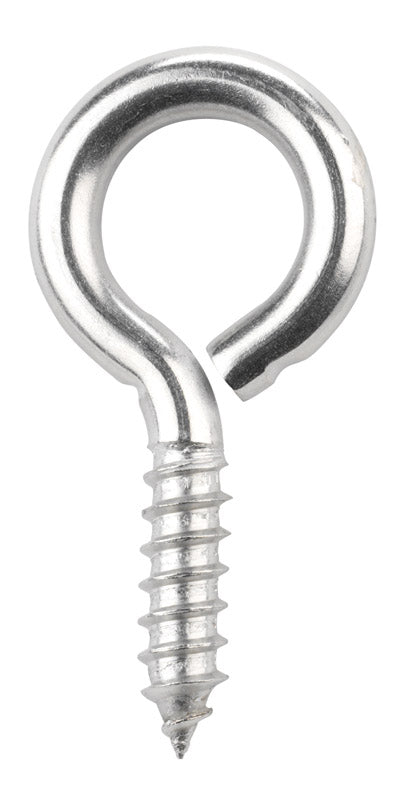 Hampton 3/8 in. D X 2-7/8 in. L Polished Stainless Steel Screw Eye 250 lb. cap. 1 pk, Pack of 10