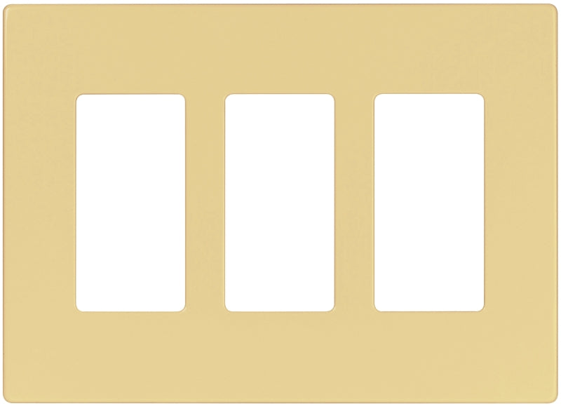 Eaton PJS Series PJS263V Wallplate, 4.87 in L, 6-3/4 in W, 3-Gang, Polycarbonate, Ivory, High-Gloss
