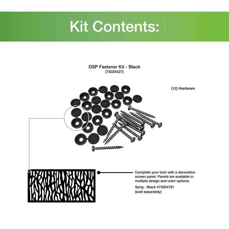 Barrette Outdoor Living No. 8 X 1-1/2 in. L Square Black Coarse Screen Panel Fastener Kit 12 pk