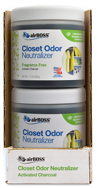 airBOSS 6114.6T Closet Odor Neutralizer, 17 oz, Gel, Black