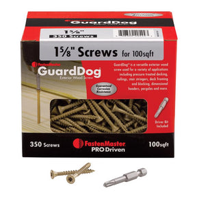 FastenMaster GuardDog No. 10 X 1-5/8 in. L Gold Phillips/Square Bugle Head Deck Screws 350 pk