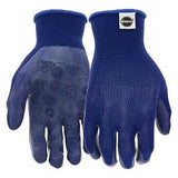 Miracle-Gro MG30608/WML Gloves, Women's, M/L, 3-1/2 in L, Knit Wrist, Seamless Cuff, Latex Coating, Navy