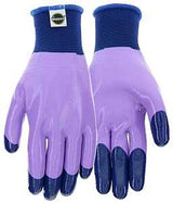Miracle-Gro MG30856/WML Work Gloves, Women's, M/L, Elastic Knit Cuff, Nitrile Coating, Nitrile, Purple