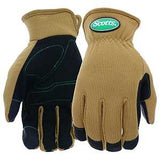 Scott's SC86111-M Multi-Purpose Palm Protection Work Gloves, Men's, M, Reinforced Thumb, Shirred Elastic Cuff, Brown