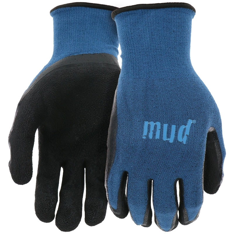 Mud SM7196B/Y Coated Gloves, Y, Latex Coating, Bamboo Fiber, Cadet Blue