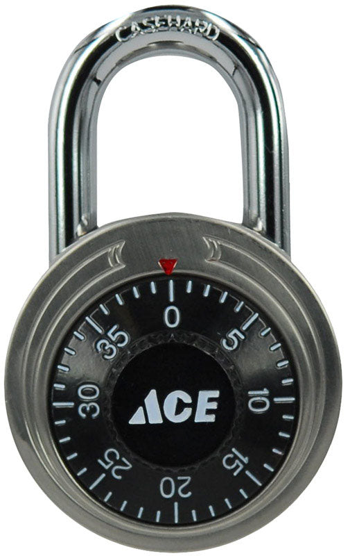 Ace 1-7/8 in. H X 1-7/8 in. W X 3/4 in. L Stainless Steel Combination Dial Padlock